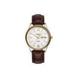 Золото Белый Циферблат Коричневая Кожа
