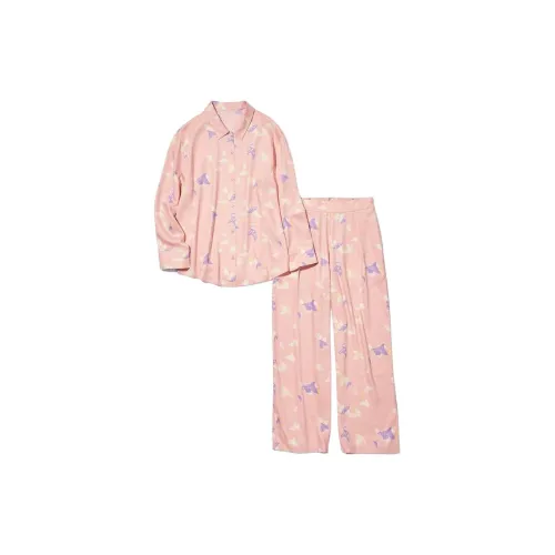 UNIQLO Пижамный комплект женский пастельно-розовый
