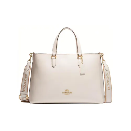 COACH Коровья кожа Сумка Сумка через плечо Сумка через плечо Большая Женская Мел Белый