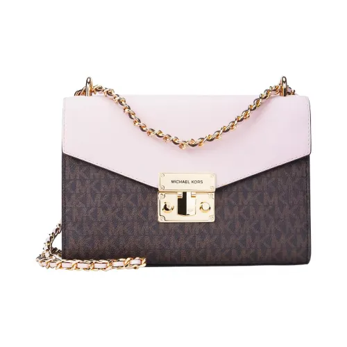 MICHAEL KORS Розовый PVC Кожа Сумка через плечо Сумка на плечо Средняя Женская Розовая Коричневая Многоцветная