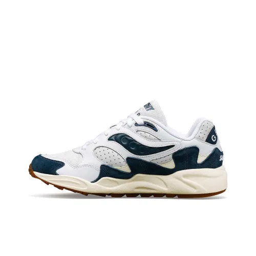 Saucony Grid Shadow 2 Устойчивый к истиранию Дышащий Низкий Топ Casual Мужской Белый Синий