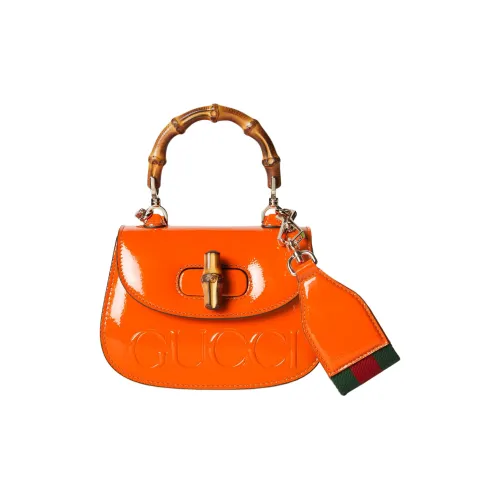 GUCCI Лакированная кожа Сумка через плечо Сумка Мини Женская Апельсин