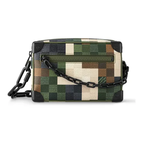 LOUIS VUITTON SOFT TRUNK Кожа Коробка Сумка через плечо Мини Мужская Зеленая