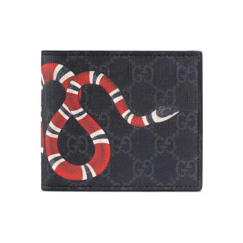 GUCCI Canvas с кожаными вставками кошелек для монет кошелек мужской черный серый