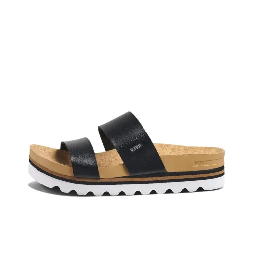 REEF Cushion Bounce Vista Slide Strap Slippers Women's Black Brown