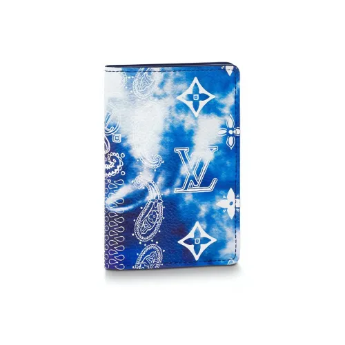 LOUIS VUITTON Кошелек из коровьей кожи держатель для карт кошелек для монет мужской кошелек синий