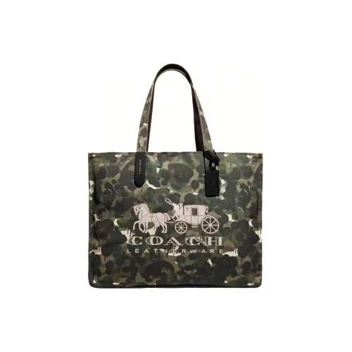 COACH Кожа Тоут Сумка Сумка для покупок Сумка Сумка через плечо Унисекс Камуфляж