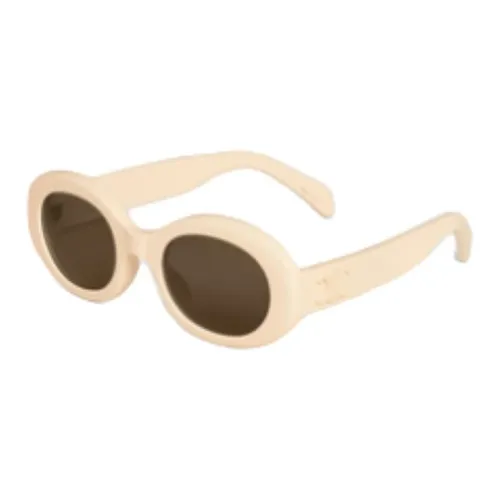 CELINE Ацетат OVAL SUNGLASSES Женские Бежевый