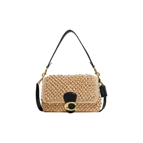 COACH Tabby Кожа Сумка через плечо Большая Женская Латунь и Черный