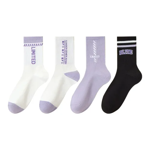 H YXIANG Носки Crew Женские 4 пачки светло-фиолетовый SHADES