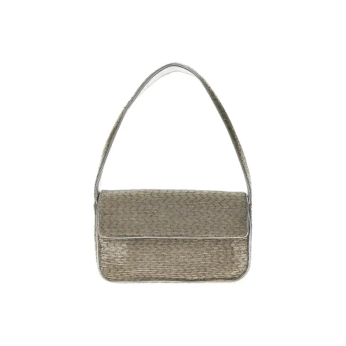 Staud Район с коровьей кожей одно плечо сумка женский экрю