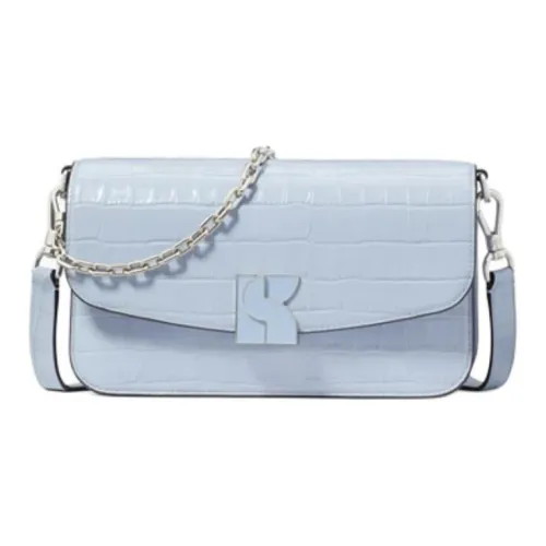 Kate Spade Крокодиловый узор Тисненая кожа Сумка через плечо Сумка на плечо Стандартная Женская Синяя