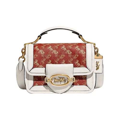 COACH Hero с коровьей кожей сумка через плечо сумка через плечо средний женская белая и светло-красная