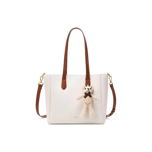 CNC с коровья кожа Сумка для покупок Сумка Сумка через плечо Сумка через плечо Большая Женская Белая Карамель