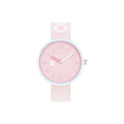 SNOOPY Кварцевый механизм Мужские часы 40mm*40mm*8,8mm Розовый