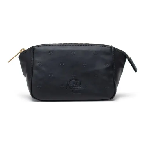 Herschel Личий зернистый текстурная веганская кожа косметичка маленькая унисекс черный