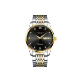 Средний Золото Черный Циферблат Стальной Браслет