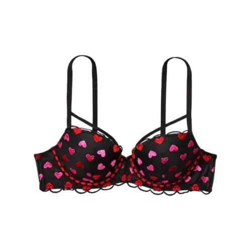 Victoria's Secret Бюстгальтер Женский Черный Подошва Сердце Вышивка