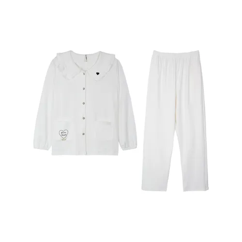 WOLFSFUL Домашняя одежда и пижамы Женские Лунный свет Белый