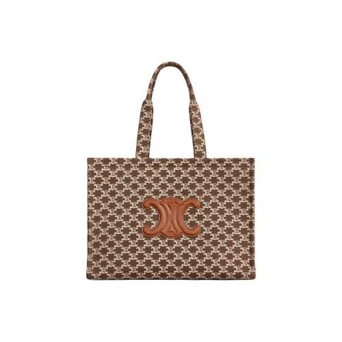 CELINE Cabas Thais Телячья кожа Тоут Сумка Сумка для покупок Сумка через плечо Сумка Большая Женская Коричневая