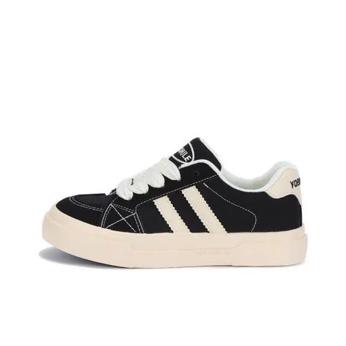 Yobn Canvas Shoes Low Top Black Women's