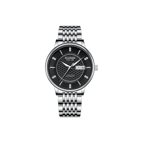 GUANQIN GJ16298 Автоматический Механический Механизм Нержавеющая Сталь Ремешок Часы Мужские Черный Циферблат