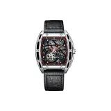 Белый корпус, черный циферблат, черный ремешок