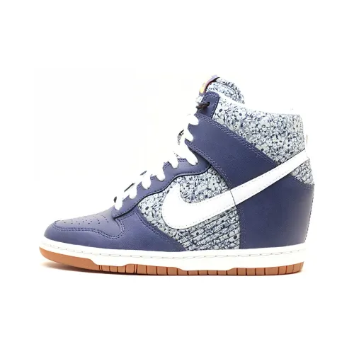 nike Dunk Sky Hi LIBERTY Синий Нескользящий Легкий Высокий Топ Скейтбординг Кроссовки GS Сине-белый