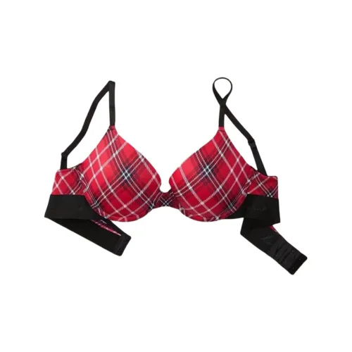 Victoria's Secret Розовый 5508 Сборка Украшение сборкой Позиционирование стиля WEAR EVERYWHERE PUSH UP Бюстгальтер Коллекция Bra Женская Красная Клетка