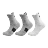 SS01 Высокие носки (Серый, Серый, Белый, 3 шт)