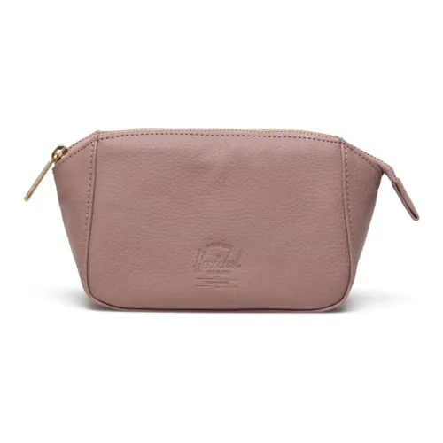 Herschel Личий зернистая текстура Веганская кожа Косметичка Маленькая Унисекс Серый Розовый