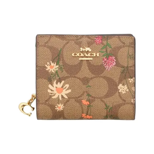 COACH Snap Wallet Canvas Wallet Mini Women's
