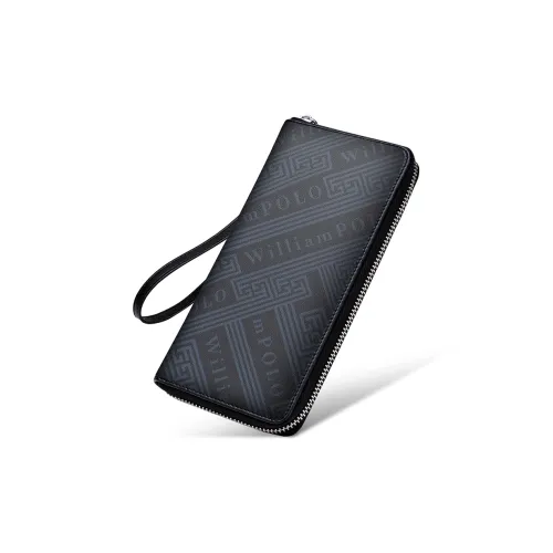 WilliamPOLO Топ Коровья Кожа Анти-Кража Клатч С Молнией И Многофункциональный Чехол Для Телефона Мужской Черный