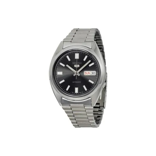 SEIKO Автоматический Механический Механизм Нержавеющая Сталь Ремешок Часы Мужские Черный Циферблат
