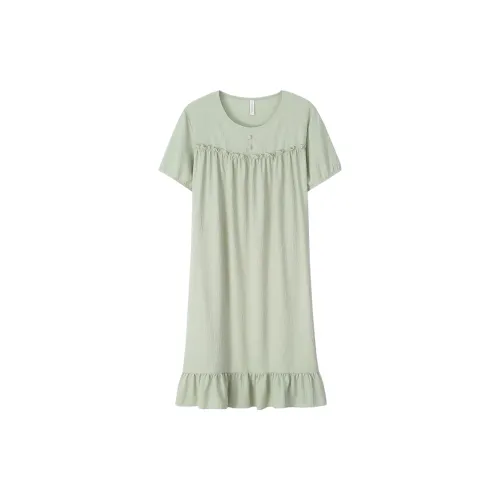 Sha Qian Ночная сорочка Лето Женские Аква-зеленый