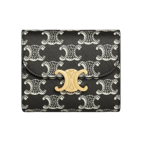 CELINE Triomphe Холст Кошелек Маленький Женский Черный