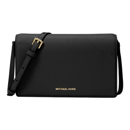 MICHAEL KORS Jet Set Litchi Grain Leather Crossbody Bag Medium Women's Black