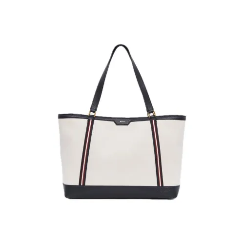 BALLY Сумка Tote из ткани и коровьей кожи сумка для покупок сумка большого размера женская натуральный цвет и черный