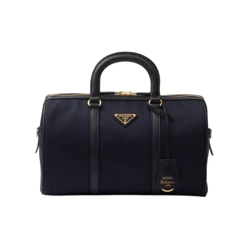 PRADA RE Edition Сумка через плечо с тканью и кожаными вставками средний размер женская морской синий