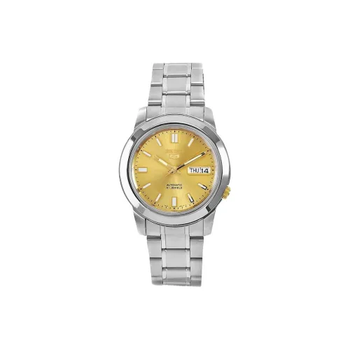 SEIKO Автоматический Механический Механизм Нержавеющая Сталь Ремешок Часы Унисекс Золотой Циферблат