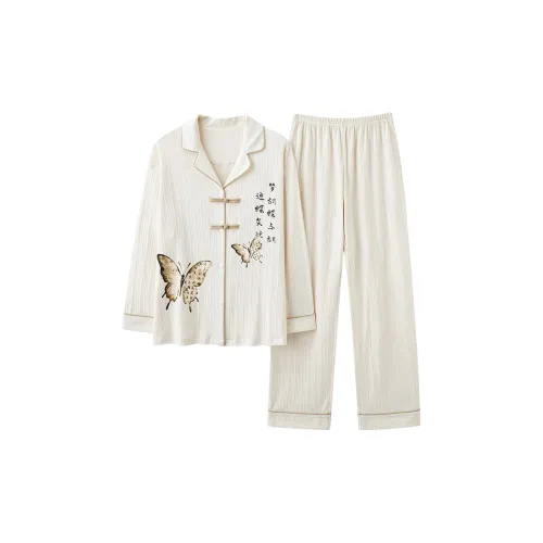 Чун Си Пижама Комплект Женские Белые