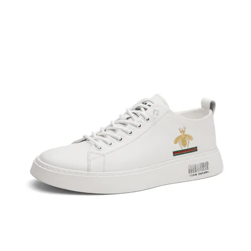 JIEDESEN Slip-resistant Амортизация Устойчивость к износу Дышащие Низкие кеды для скейтбординга Мужские Белые