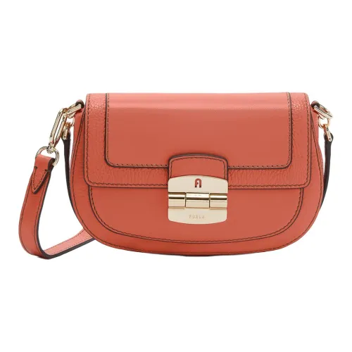 Furla Club 2 Кожа Седло Сумка Сумка через плечо Маленькая Женская Корица