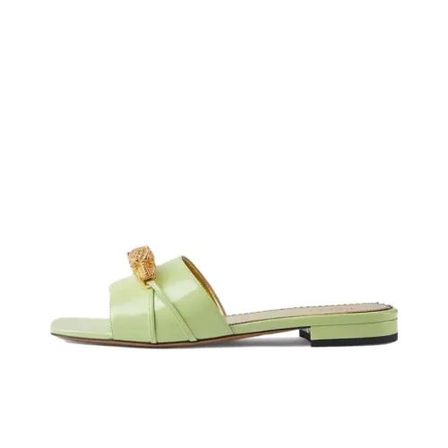 GUCCI Женские слипоны из натуральной кожи зеленые