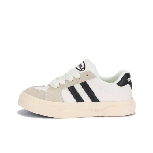 Yobn Canvas Shoes Low Top Beige Women's