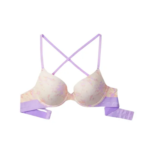 Victoria's Secret Розовый 5508 Сборка Украшение сборкой Позиционирование стиля WEAR EVERYWHERE PUSH UP Бюстгальтер Коллекция Bra Женские Светло-фиолетовый Tie Dye