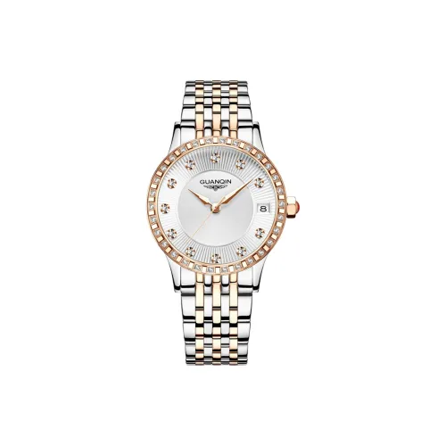 GUANQIN GJ16187 Автоматический Механический Механизм Нержавеющая Сталь Ремешок Часы Женские Белый Циферблат