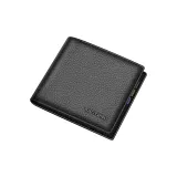 Чёрный (Внутри и снаружи, лицевая коровья кожа) Анти-скимминг