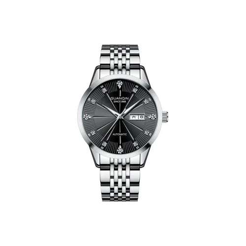 GUANQIN GJ16272 Автоматический Механический Механизм Нержавеющая Сталь Ремешок Часы Мужские Черный Циферблат