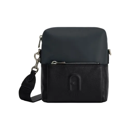 Furla Нейлон с GRAIN LEATHER Сумка через плечо Маленькая Мужская Черная